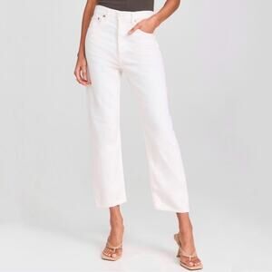 Agolde Women’s 90’s Crop White Straight Leg High Rise Denim Jeans Size 29